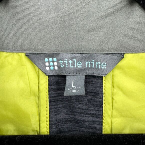 TITLE NINE Gray Black WillPower Lightweight Full Zip Packable Hood Jacket Size L - Picture 8 of 11